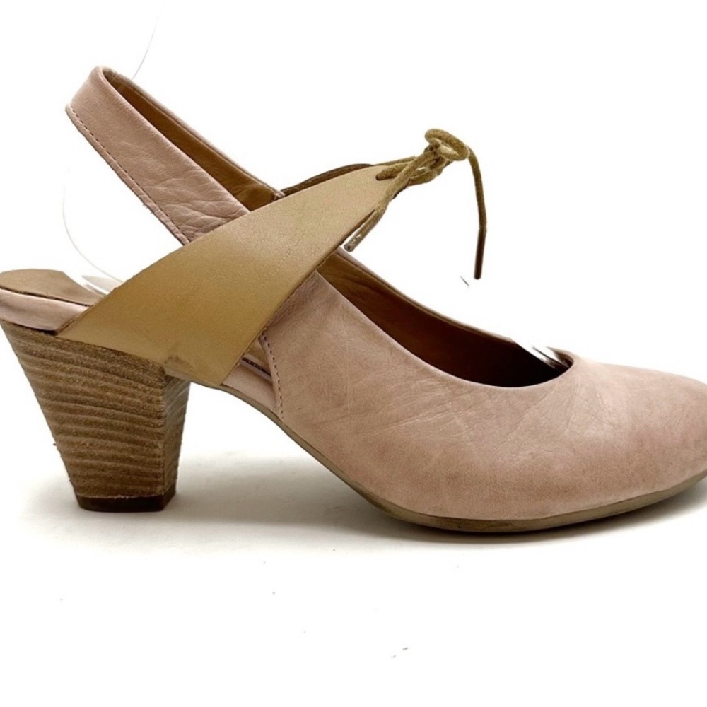 Bueno | Nanci Slingback Tie Leather Heels Size 38